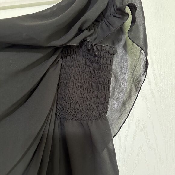 Victoria’s Secret Chiffon BOHO Cottage Romantic Flowy Stretchy Top Black S/M - Picture 15 of 16